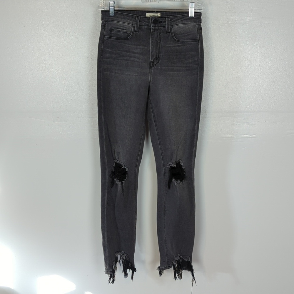 L'Agence Distressed High Rise Skinny Jeans